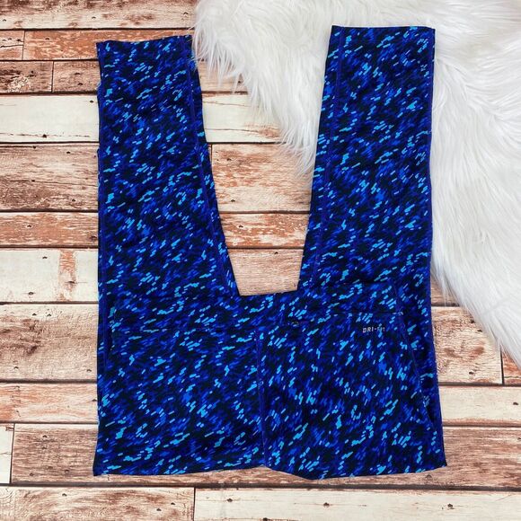 Nike Women's Dri-Fit Pronto Essential Leggings MD Blue Inside Drawstring - Picture 7 of 7